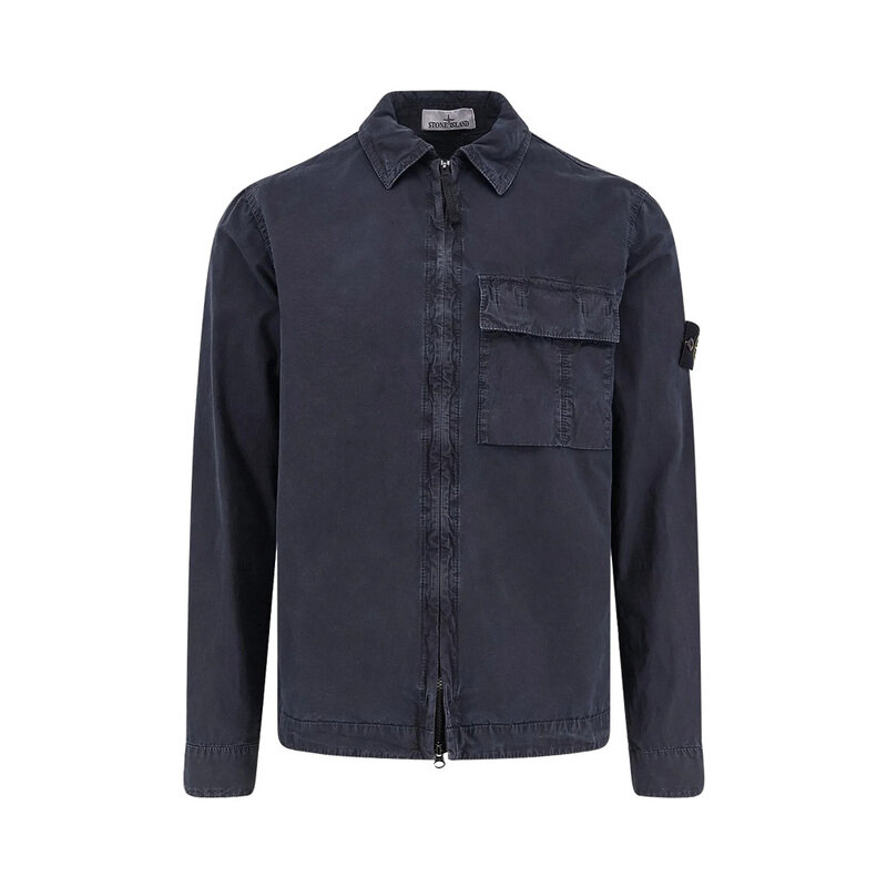 스톤아일랜드 26SS 브러쉬드 집업 오버 셔츠 L1S151200008 S00WN V0120 - Stone Island