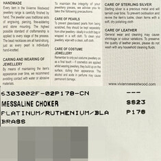 논현 더팩토리 26SS 비비안웨스트우드 MESSALINE 메살린 펄 초커 목걸이 / 플래티넘 루테늄 블랙 (6303002F 02P178 P178) 썸네일 6