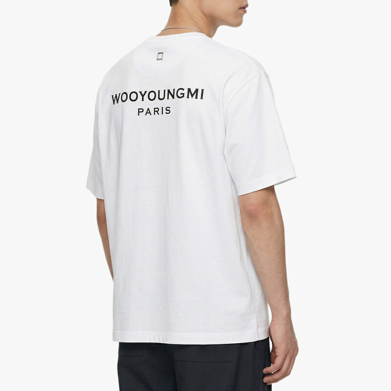 26S/S 백로고 코튼 반팔티셔츠 화이트 W261TS07701W - Wooyoungmi