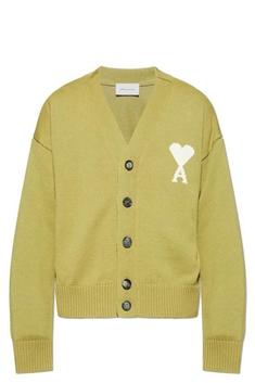 26SS 아미 울 드 하트 가디건 UKC380 KN0156 A118 MATCHA ECRU DOM 썸네일 1