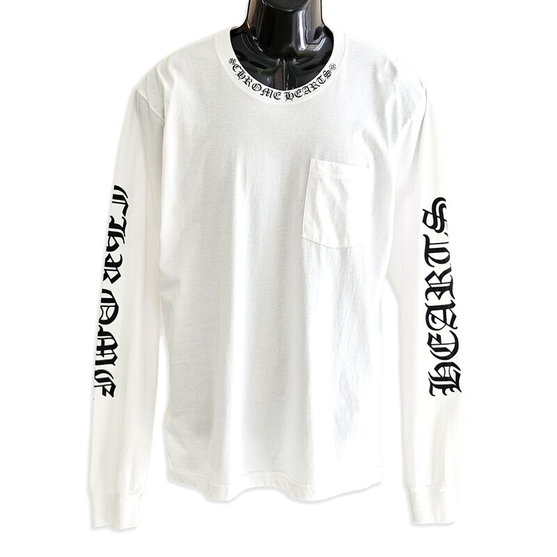 [어포드] [L] 크롬하츠 롱슬리브 티셔츠 화이트 HRB257003C - Chrome Hearts