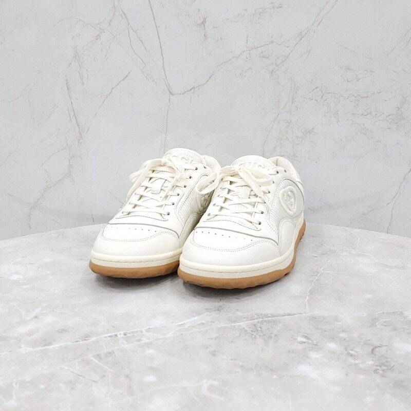 [럭스유] 7 / 구찌 맥 80 레더 오프화이트 스니커즈 747953 - Gucci