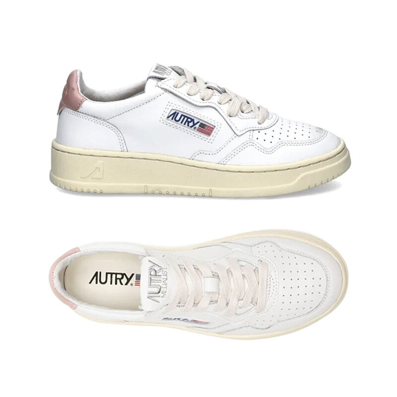 26SS 여성 메달리스트 로우탑 스니커즈 화이트/핑크탭 AULW LL16 - Autry
