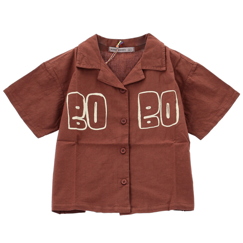 국내배송 26SS 보보쇼즈 4세 럭키찬스 로고 우븐 반팔 셔츠 B126AC141 211 - Bobo Choses