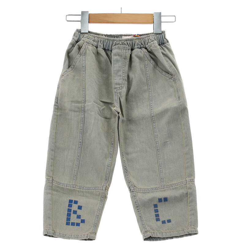 국내배송 26SS 보보쇼즈 스퀘어 로고 데님 팬츠 B126AC098 461 - Bobo Choses