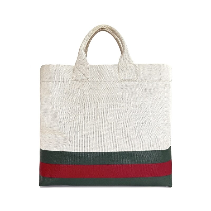 [어포드] 미사용 구찌 782741 캔버스 토트백 엠보스 디테일 내츄럴 ZXBX9P7D - Gucci