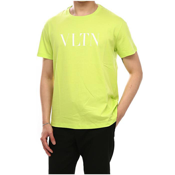 발렌티노 남성 VLTN 로고 프린팅 티셔츠 옐로 TV0MG10V3LE - Valentino Garavani