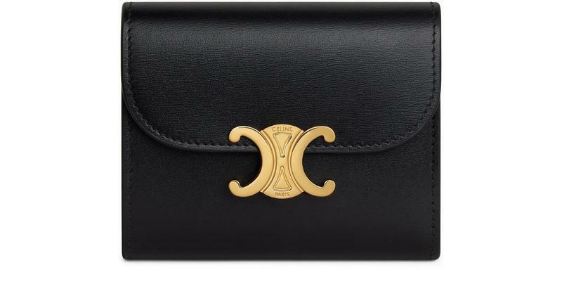 국내발송 셀린느 Triomphe small flap in shiny calfskin wallet - Celine