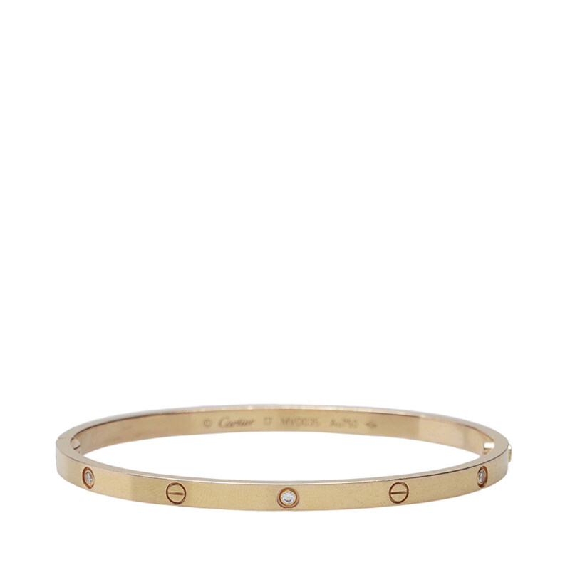 (17호) 로즈 골드 18K 6P 다이아 러브 스몰 팔찌 - Cartier