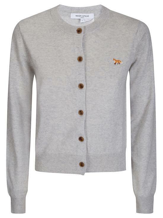 26SS 메종키츠네 베이비 폭스 메리노 레귤러 가디건 PW00502KT1181H120 LIGHT GREY MELANGE DOM - Maison Kitsune