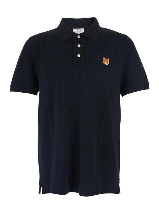 26SS 메종키츠네 폭스 헤드 레귤러 폴로 티셔츠 PM00209KP0002P199 BLACK DOM - Maison Kitsune