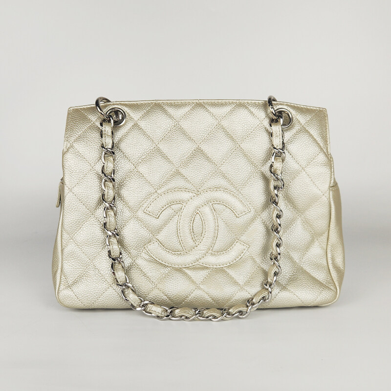 샤넬 실버 캐비어 정방 체인 여성 숄더백 504601655 - Chanel