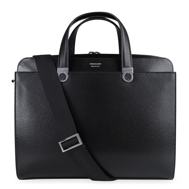 디몬트 페레가모 남성 간치니 브리프 케이스 백(블랙) 241806 0786555 - Salvatore Ferragamo