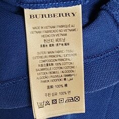 [L] 버버리 네이비 체크 기사 자수 반팔티 4061233 썸네일 5