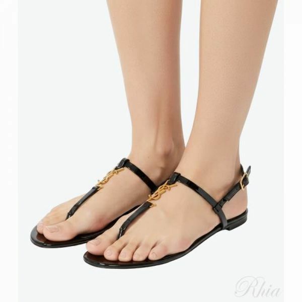 생로랑 26SS 카산드라 플랫 샌들 659817 AAGKK 1000 - Saint Laurent
