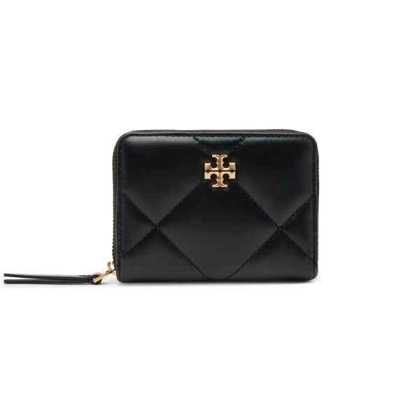 26SS 키라 다이아몬드 퀄팅 스몰 집 어라운드 카드지갑 블랙 159791 001 - Tory Burch