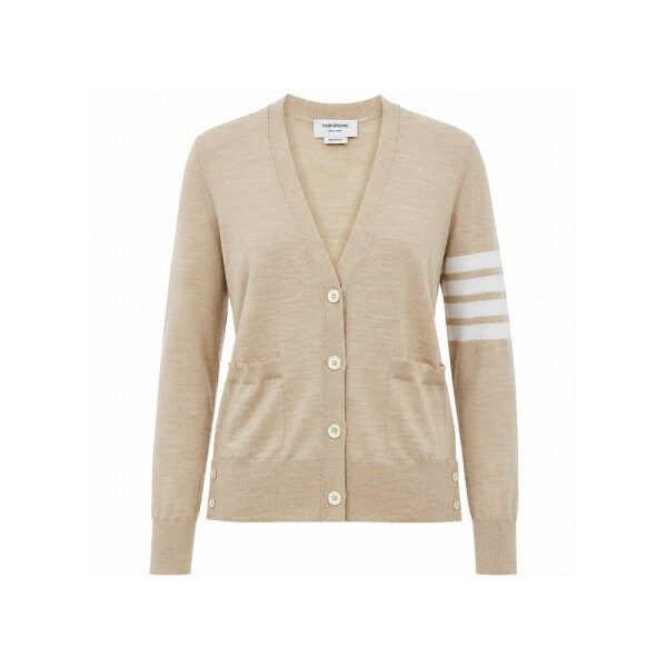 26SS 사선 브이넥 울 가디건 베이지 FKC334A Y1014 260 - Thom Browne