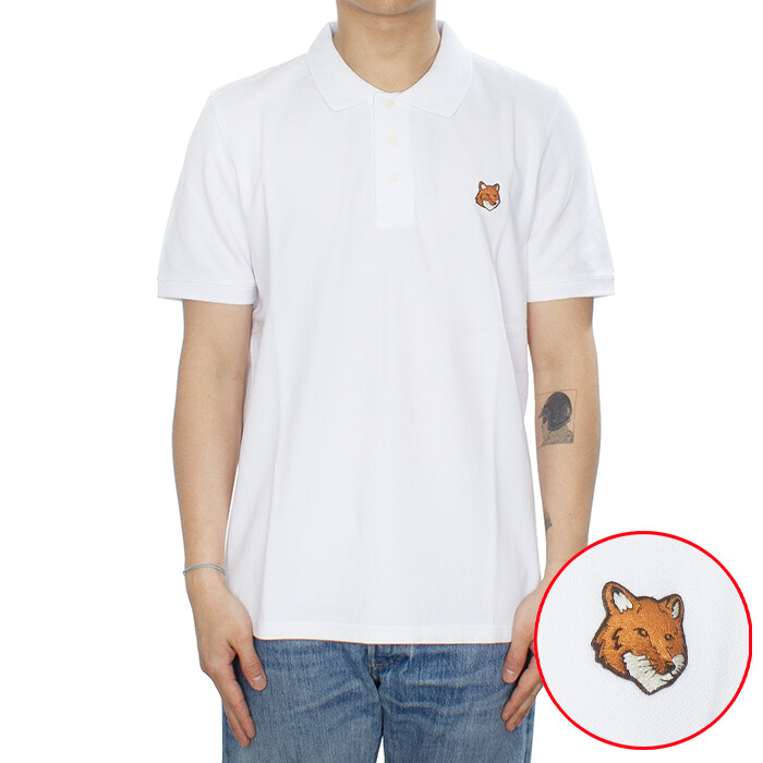 메종키츠네 26SS 폭스헤드 레귤러 폴로 티셔츠 PM00209KP0002 P100 - Maison Kitsune