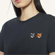 메종키츠네 OW011CFKJ7026 ANTHRACITE 더블폭스헤드 반팔티셔츠 썸네일 1