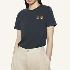 메종키츠네 OW011CFKJ7026 ANTHRACITE 더블폭스헤드 반팔티셔츠 썸네일 2