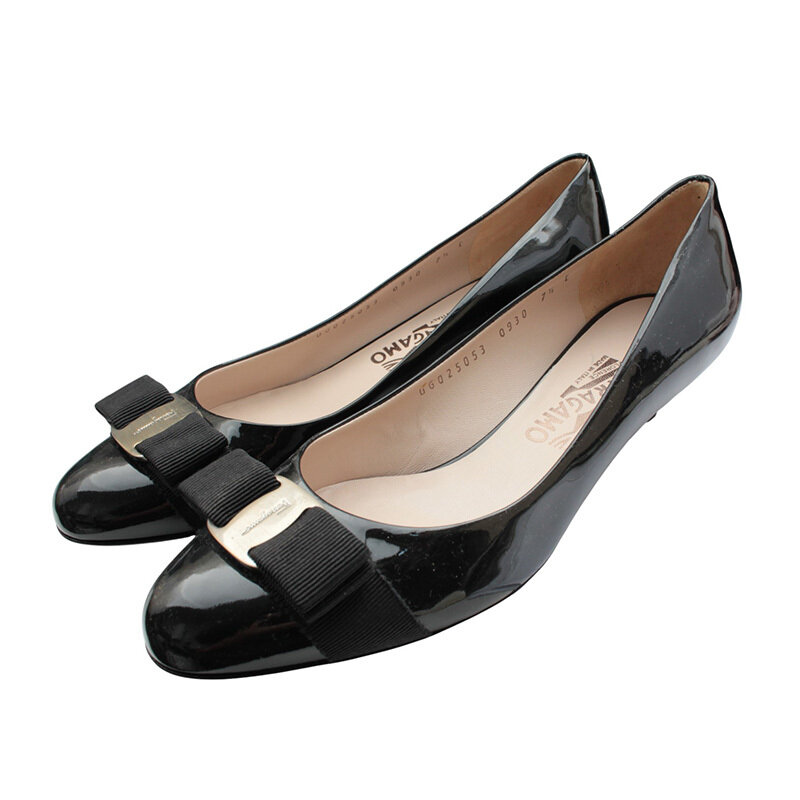 페라가모 블랙 바라 페이던트 펌프스 7반 - Salvatore Ferragamo