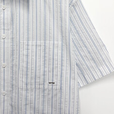 논현 더팩토리 26SS 우영미 스트라이프 시어서커 반팔 셔츠 / 블루 (W261SH32 837L) 썸네일 3