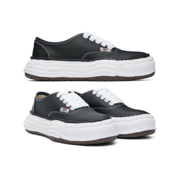 26SS 베이커 OG 솔 레더 로우 스니커즈 블랙 A16FW702 BLACK - Mihara Yasuhiro