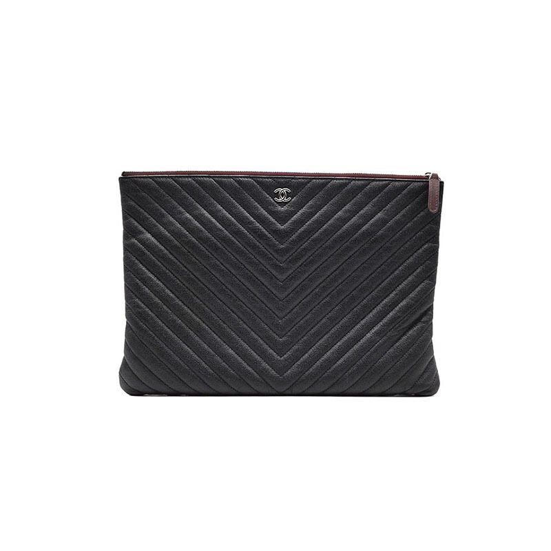 샤넬 캐비어 쉐브론 클러치 라지 L601734 - Chanel
