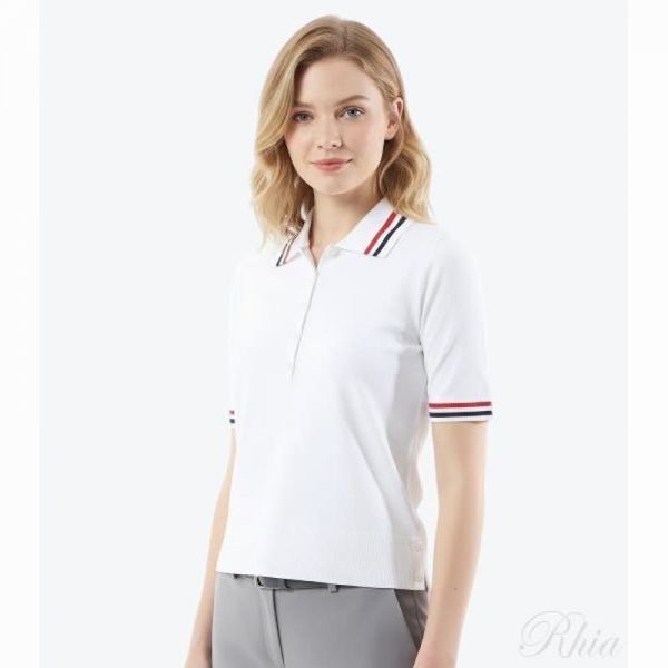 톰브라운 저지 스티치 반팔 폴로 FKP119A Y5502 100 - Thom Browne