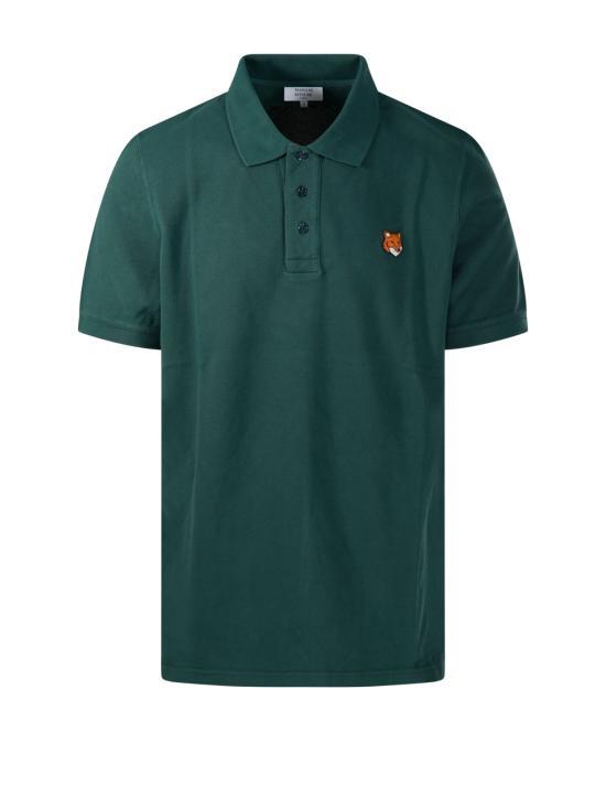 26SS 메종키츠네 폭스 헤드 레귤러 폴로 티셔츠 PM00209KP0002P399 BOTTLE GREEN DOM - Maison Kitsune