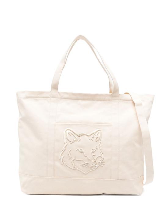 26SS 메종키츠네 폭스 헤드 XL 토트백 LW05105WW01070432 MACADAMIA DOM - Maison Kitsune
