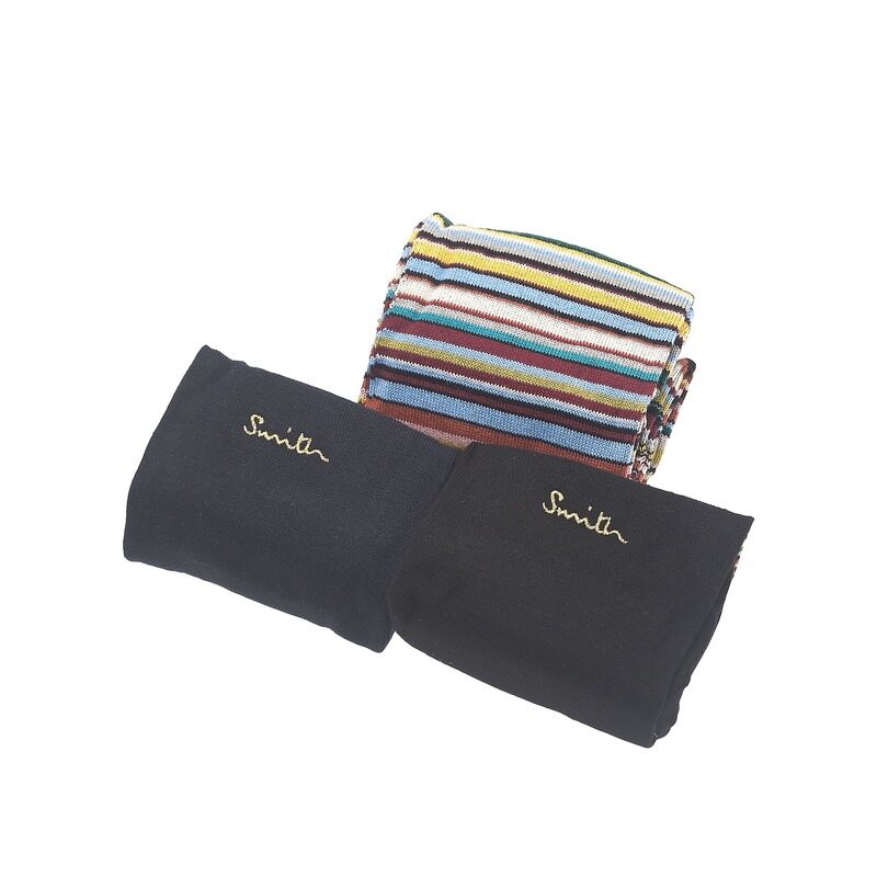[폴스미스] 로고 자수 스트라이프 3PACK 양말 M1A_SOCK_U913_1A_MULTICOLOR - Paul Smith