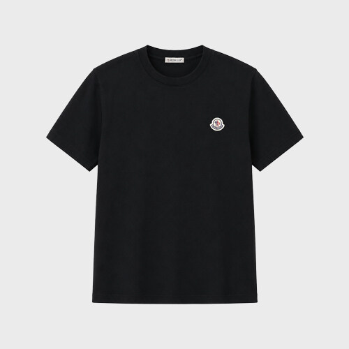 [몽클레어] 로고 패치 코튼 반팔 티셔츠 블랙 남성 티셔츠 8C00032 829H8 999 / TLS - Moncler