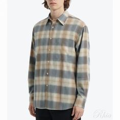 오라리 26SS 슈퍼 라이트 울 체크 셔츠 브라운 A26SS01LC 썸네일 1