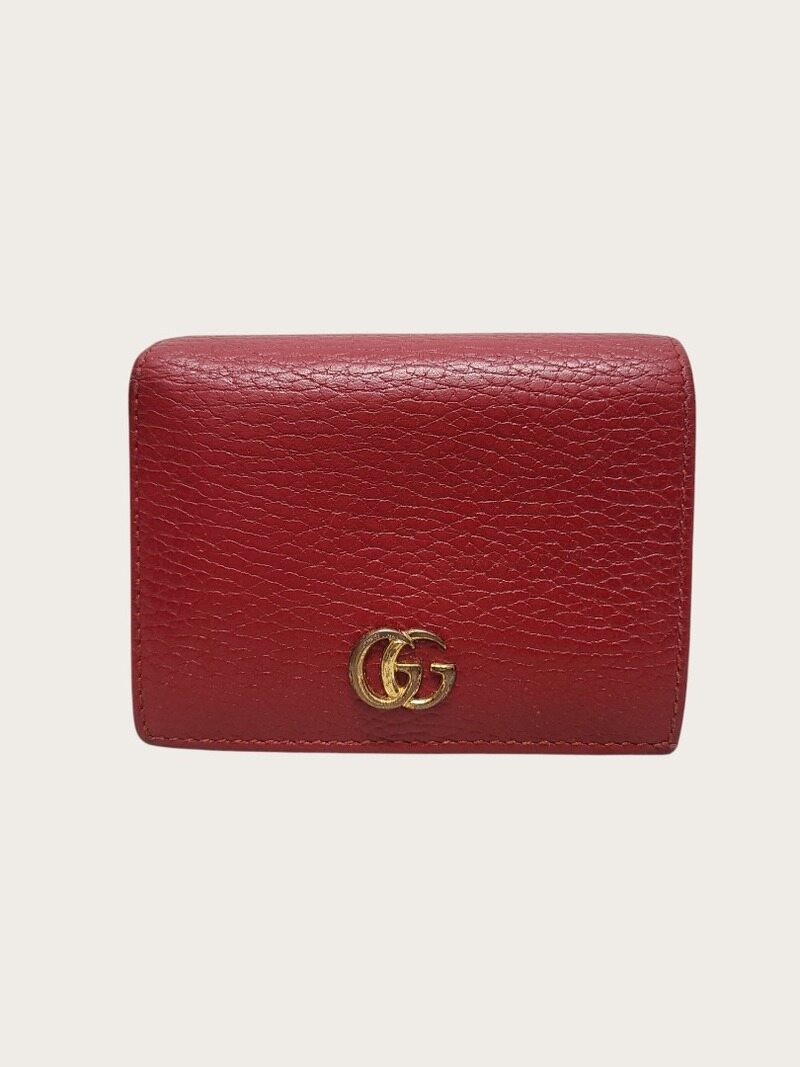 [중고명품/루이스잇] 구찌 레드 GG 마몬트 레더 카드케이스 지갑 - Gucci