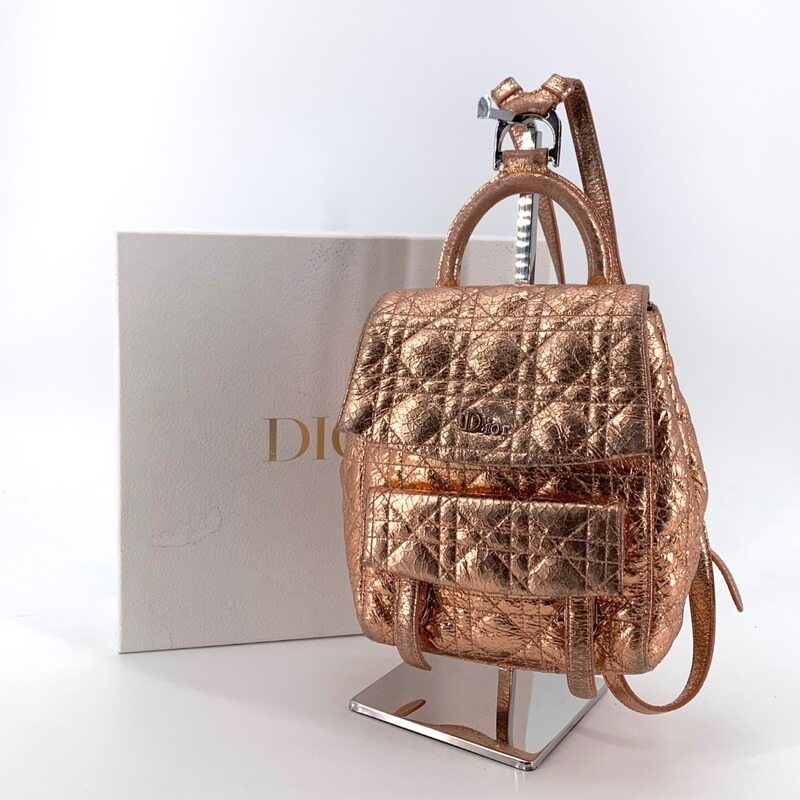 크리스찬 디올 까나쥬 스타 더스트 메탈릭 핑크골드 백팩 - Christian Dior