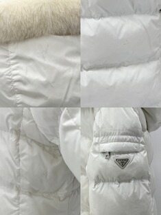 [백화점구매] 프라다 리나일론 삼각로고 폭스퍼 여성 패딩 점퍼 썸네일 6
