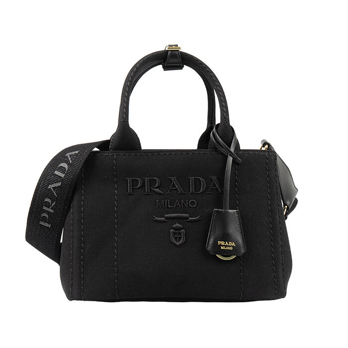 [로로모다] 프라다 카나파 로고 자수 캔버스 토트 여성 숄더백 / 1BG464-2CYA-F0002 - Prada