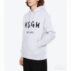 MSGM 브러쉬드 로고 후드 티셔츠 2000MM515 200004 94 썸네일 1