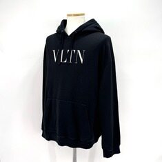 발렌티노 로고 후드 티셔츠 블랙 (UV3MF14F3TV) 썸네일 3
