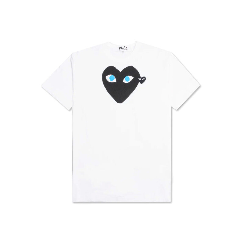 26SS 더블 블랙 와펜 블루아이 티셔츠 화이트 AX-T088-051-1 - Comme des Garcons