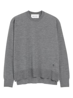 26SS 아미 씬 울 크루넥 아미 드 하트 스웨터 UKS856 KN0066 0516 CARBON DOM 썸네일 1