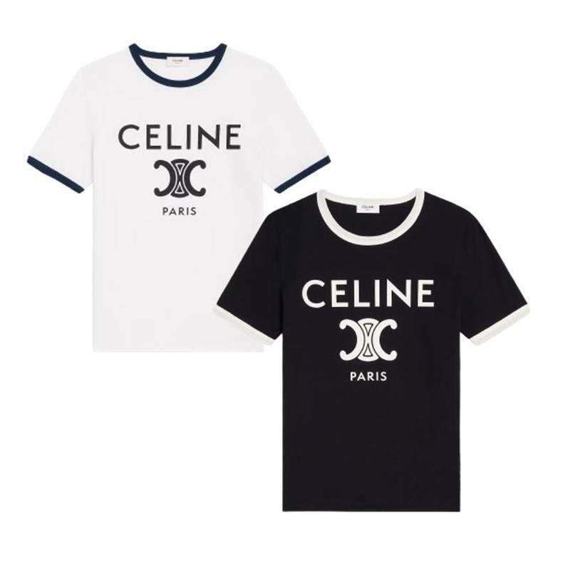 [백화점 풀셋] 내일도착 셀린느 여성 파리스 로고 반팔 티셔츠 C2X872671Q - Celine