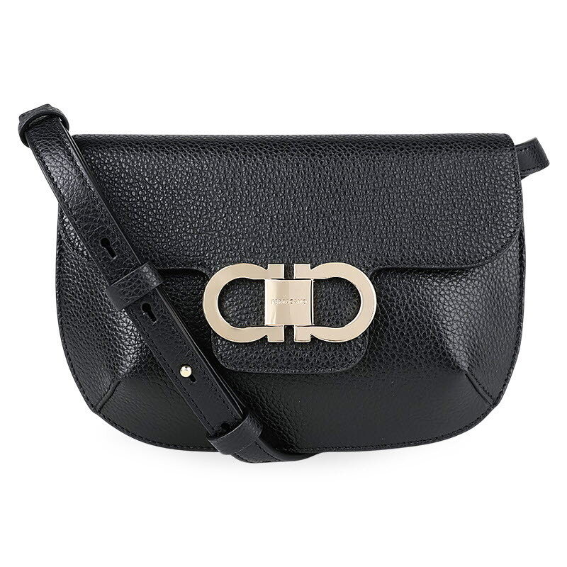 디몬트 페레가모 여성 더블 간치니 미니 숄더백(블랙) 221094 0789848 - Salvatore Ferragamo
