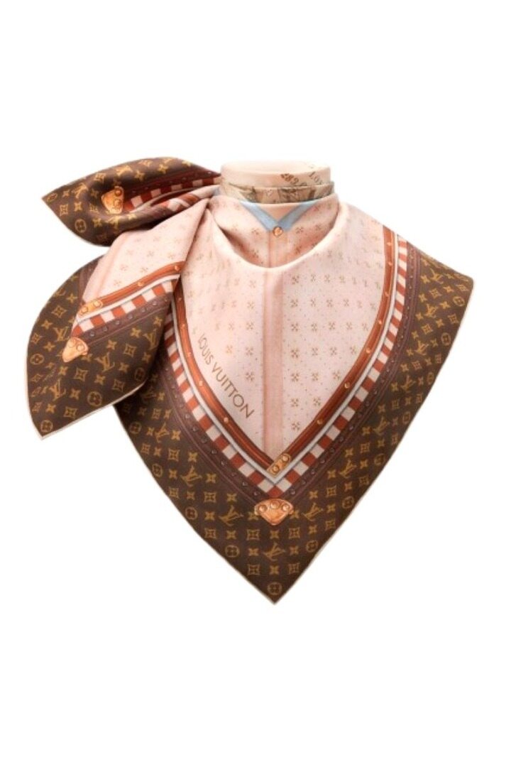 루이비통 셰 엘 스퀘어 90 사각 스카프 베쥬 M98529  - Louis Vuitton