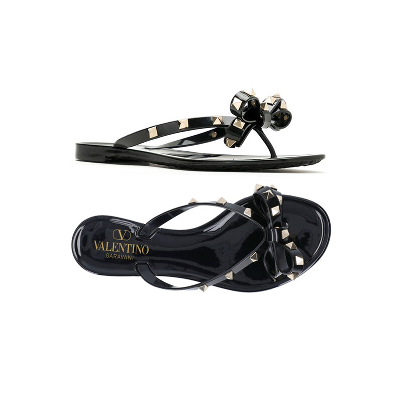 26SS 골드 락스터드 플립플랍 블랙 8W2S0552 PVS 0NO - Valentino Garavani