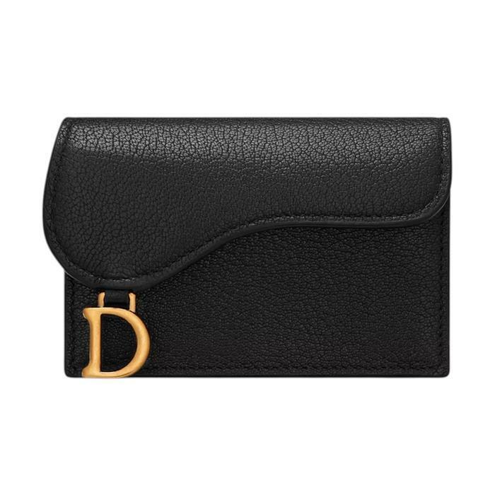 [밀라코/국내발송] 디올 고트스킨 새들 플랩 카드 홀더 블랙 S5611CCEH_M900 - Christian Dior