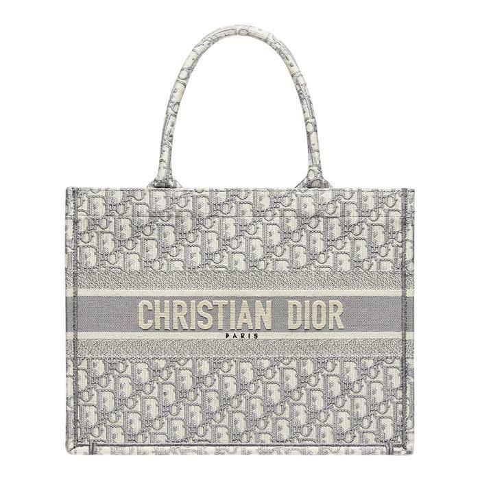 [밀라코/국내발송] 디올 미디움 북 토트백 그레이 디올 오블리크 자수 M1296ZRIW_M20I - Christian Dior