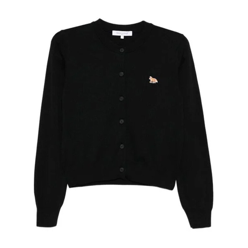 26SS 메종키츠네 베이비 폭스 메리노 레귤러 가디건 블랙 PW00502KT1181 P199 - Maison Kitsune