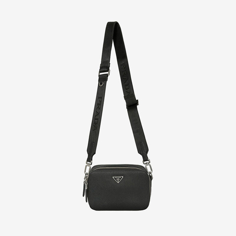 프라다 2VH070 브리크 사피아노 레더 크로스백 블랙 B1116K181 - Prada